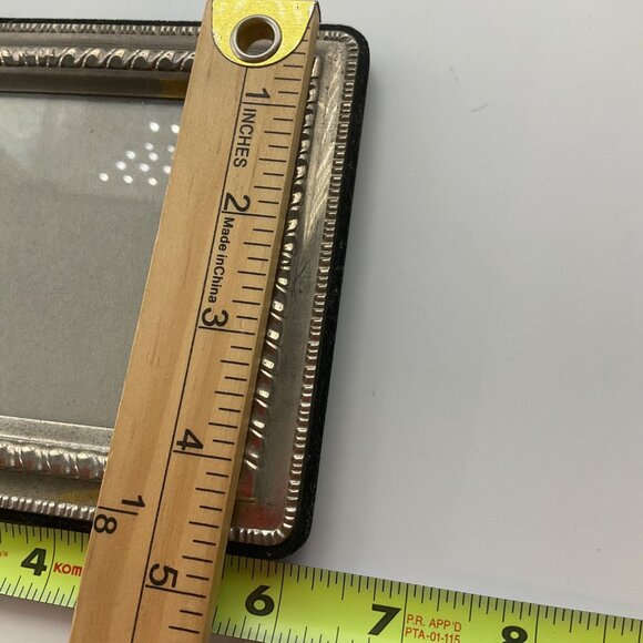 VTG Godinger Silver Plated Photo Frames Set of 2 Ornate Velvet Backing 3.5" X 5" - Picture 3 of 7